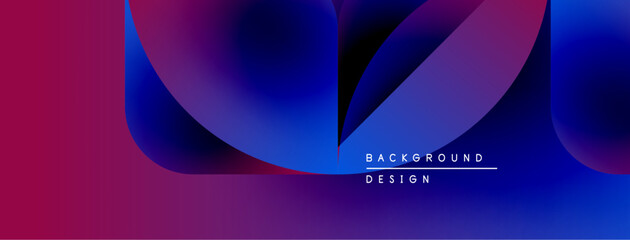 Poster - Abstract fluid shapes blend vibrant magenta, blue hues. Modern design features text background, design. Minimalist aesthetic creates dynamic visual impact.
