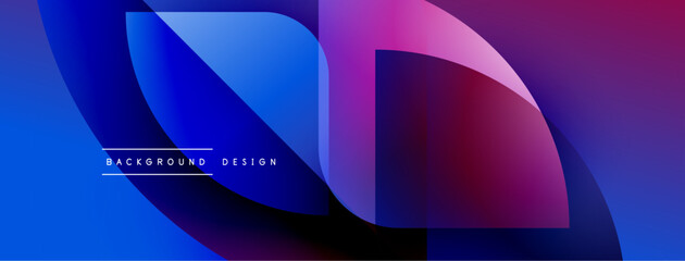 Aufkleber - Abstract fluid shapes blend, creating vibrant blue, purple gradients. Modern design element for backgrounds, presentations. Smooth transitions visible.