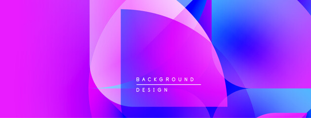 Leinwandbilder - Abstract vibrant background. Overlapping shapes create dynamic color gradients. Modern design elements suggest fluidity, energy.