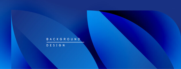 Leinwandbilder - Abstract blue gradients create flowing shapes. Text reads background design within central area. Minimalist, modern aesthetic.