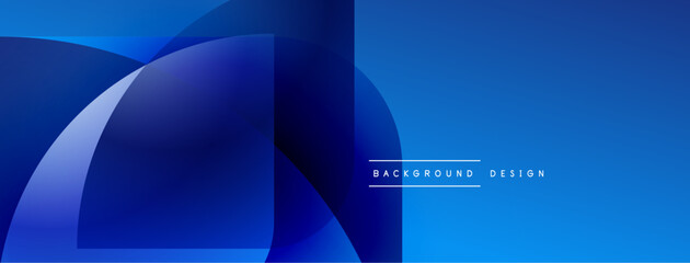 Leinwandbilder - Abstract blue design. Overlapping shapes create dynamic visual effect. Modern, clean aesthetic suitable for backgrounds, banners.