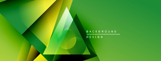 Leinwandbilder - Abstract green yellow gradient shapes overlap. Modern design elements create dynamic visual texture. Background includes text labels.