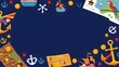 © Hamky - Illustration of nautical themed background with copy space and marine elements