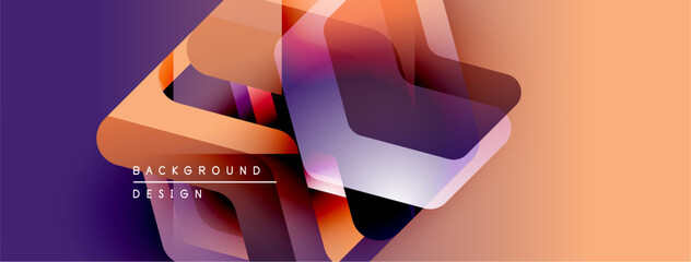 Aufkleber - Abstract geometric design. Gradient colors blend, creating dynamic visual effect. Modern background suitable for digital projects.