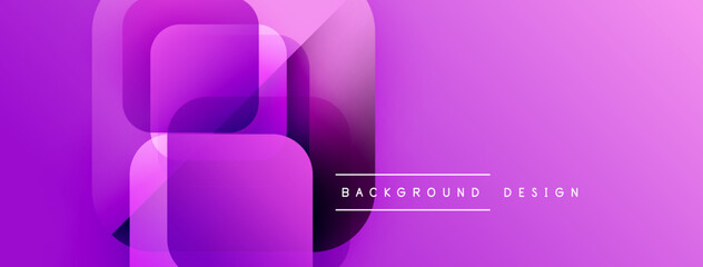 Aufkleber - Abstract geometric layers create vibrant purple, pink gradient. Modern design suitable for backgrounds, presentations. Smooth transitions visible.
