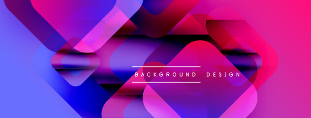 Aufkleber - Abstract gradients overlap, creating dynamic visual effect. Vibrant pinks, blues dominate composition. Text reads background design.