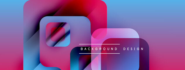 Aufkleber - Abstract fluid shapes, vibrant colors blend. Modern design, gradient effect creates dynamic visual experience. Background suggests innovation, technology.