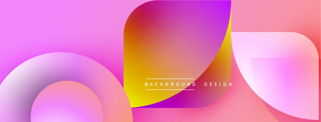 Aufkleber - Abstract gradients overlap, creating vibrant pink, purple, orange hues. Modern design elements suggest fluidity, dynamism. Text reads background design.