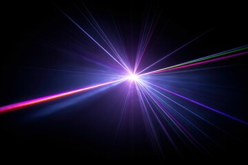 Canvas Print - light bursts from a bright center against a black background