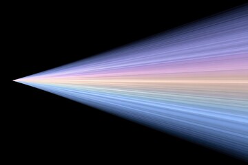 Wall Mural - abstract pastel converging lines on black, leading to single vanishing point