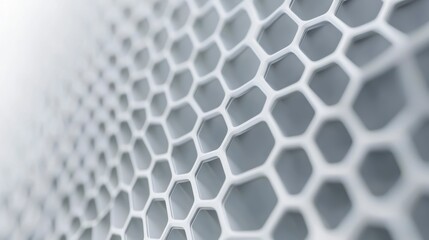Wall Mural - abstract white hexagonal grid pattern background texture.