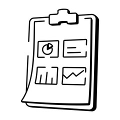 Canvas Print - A hand drawn icon showing a data report 