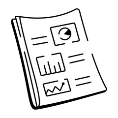 Canvas Print - Sketchy style icon depicting annual report summary

