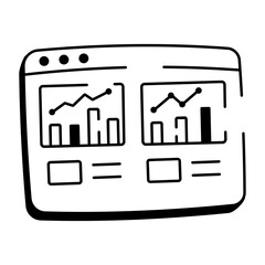 Wall Mural - A doodle style icon of web analytics dashboard
