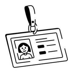 Canvas Print - Hand drawn icon showing an office card of employee 