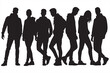 © MD.sahadat - Group of casually dressed young silhouettes in a modern streetwear lineup