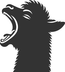 Alpaca head vector animal silhouette drawing artwork