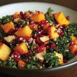 © art - Roasted butternut squash and quinoa salad with kale and pomegranate seeds