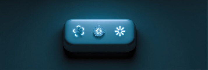 Aufkleber - Safe Mode Icon Illuminated With Calming Symbols on a Clean, Dark Background in a Tranquil Environment
