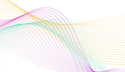 Fototapete - Colorful wavy lines abstract minimal elegant background. Vector graphic design