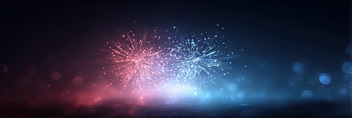 Wall Mural - Abstract display with blurred lights and soft red-blue gradations