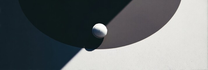 Leinwandbilder - Minimalist Ball Positioned at Center Court Circle With Clean Shadows and Clear Right Section