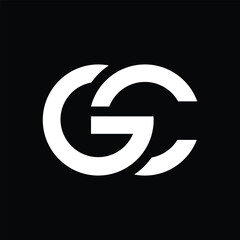 Wall Mural - the image shows a flat monogram logo design of an initial letter connected gc in white color that lo