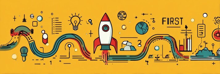Poster - Steps to Transform an Idea Into a Successful First Sale Illustrated in a Vibrant Infographic