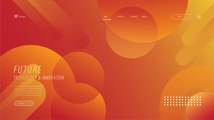 Wall Mural - gradient landing page with geometric shapes