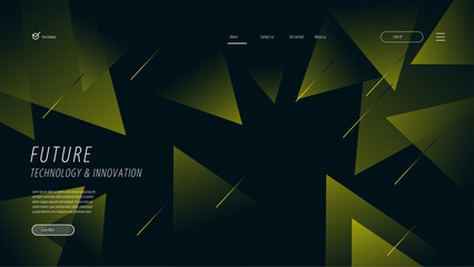 Wall Mural - gradient landing page with geometric shapes