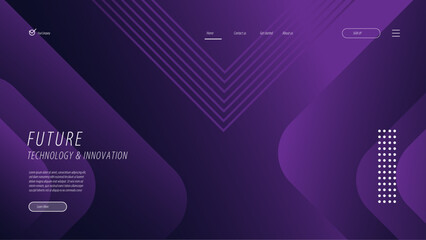 Wall Mural - gradient landing page with geometric shapes