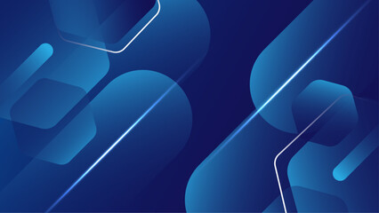 Wall Mural - abstract geometric blue background with modern design elements
