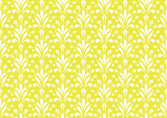 Poster - Flower geometric pattern. Seamless vector background. White and yellow ornament
