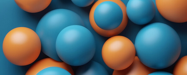 Wall Mural - Abstract Blue and Orange Spheres