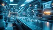 © PeopleWorker - Futuristic Pharmaceutical Capsule Pill Production Line in a Clean Factory Setting