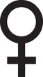 © Hamza - Minimalist black silhouette of female gender symbol on white background