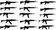 © omar - A collection of silhouetted firearms arranged in rows
