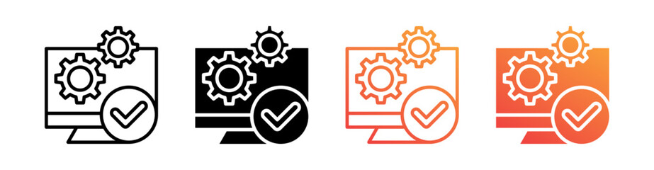 System Multiple Style Icon Set Vector 