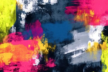 Poster - A colorful painting with splatters of paint and a variety of colors