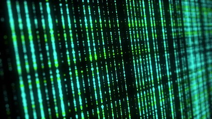 Wall Mural - digital green matrix. futuristic dots background. cyber texture with particles different size. techn