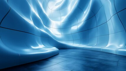 Wall Mural - Futuristic Architecture and Interior Design of a Modern Building Tunnel with Reflections