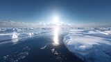 Arctic Ice Floes Reflecting Sunlight