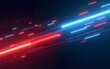 © lian - Speed dynamic background with rectangular shapes in motion forming texture, sport background, red and blu lined in dark space. High quality