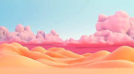 Wall Mural - pink clouds drift across a summer sky, their colors blending into a vibrant, wave-like pattern over 