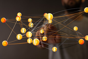 Leinwandbilder - Abstract image of a network connection.  Ideal for technology, data, and connectivity concepts.