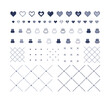 © わたほこり - ドット絵のかわいいハートとウサギの装飾イラストセット　ガーリー　モノトーン　ピクセル