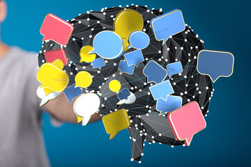 Leinwandbilder - Abstract image depicting a network of communication and ideas.