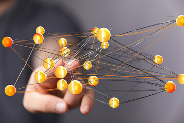 Poster - Abstract image of a network connection, representing global communication and collaboration.