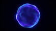 © Alesia - Neon futuristic 3d sphere, virtual reality, abstract technology concept. Vibrant particle liquid sphere. Purple and blue gradient technology sphere. Artificial Intelligence, big data.
