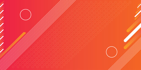 Wall Mural - abstract red and orange geometric background with stripes and circles for modern design